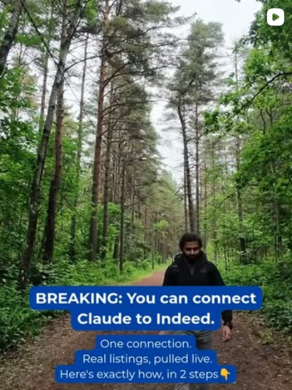 etz.riz Reel: You can connect Claude to Indeed