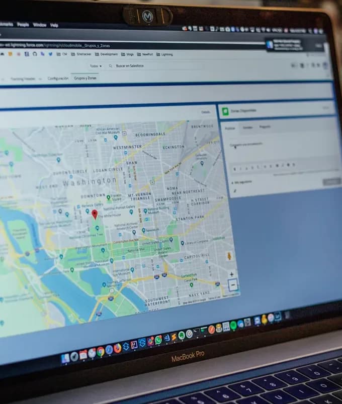 Google Maps open on a laptop